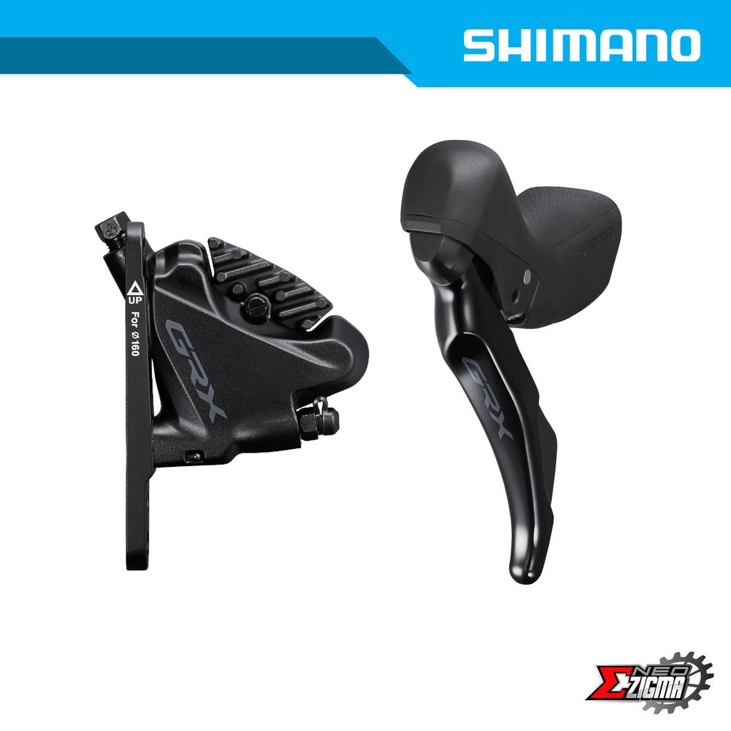 Disc Brake Assembly Gravel SHIMANO GRX BR/ST-RX400 160mm J-kit w/ Fin, Front Ind. Pack IRX400DLF6SC100A