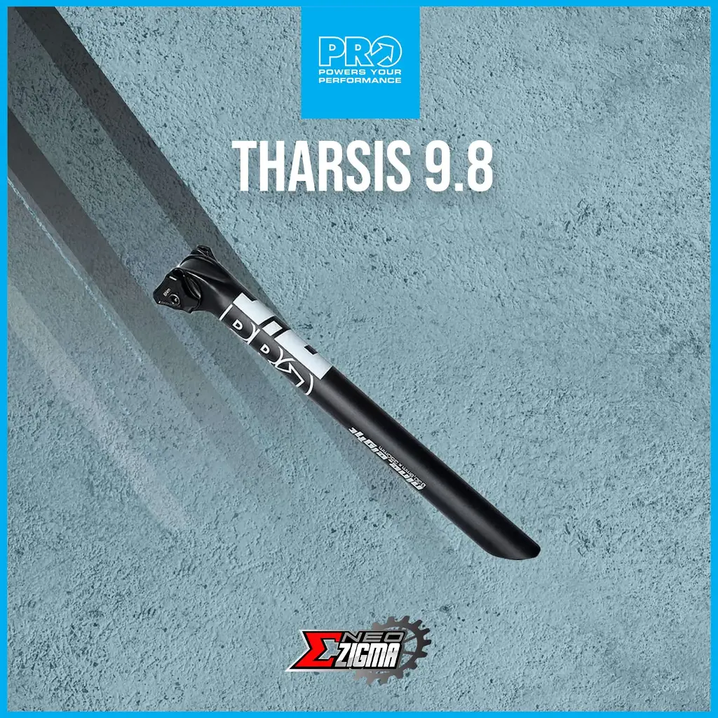 Seat Post DH PRO Tharsis 9.8 1 Bolt Clamp System White Logo PRSP0155