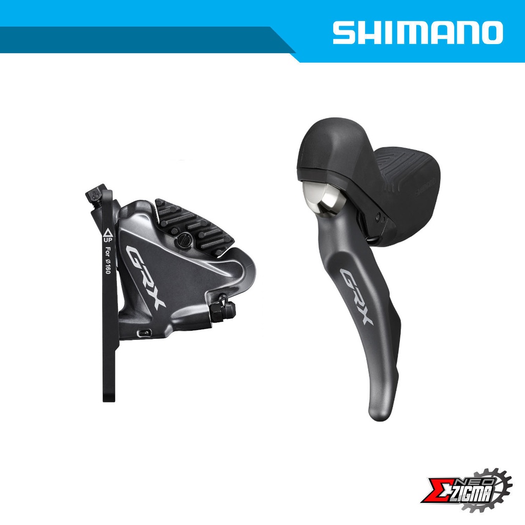 Disc Brake Assembly Gravel SHIMANO GRX BR/ST-RX810 11-Spd For 160mm Rotor J-kit w/ Fin, Hose & OT Front Ind. Pack IRX8102DLF6SC100A