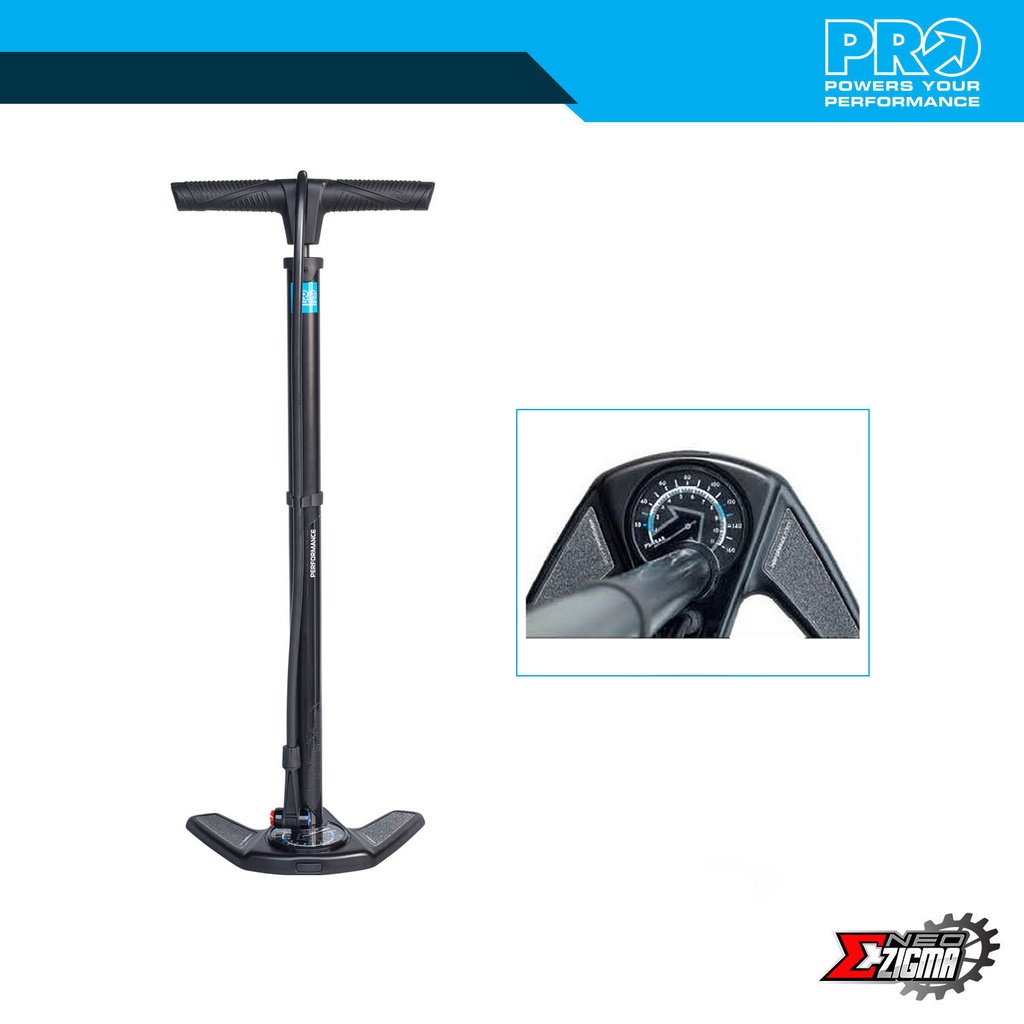 Floor Pump PRO Performance Steel Barrel, Gauge PRPU0083