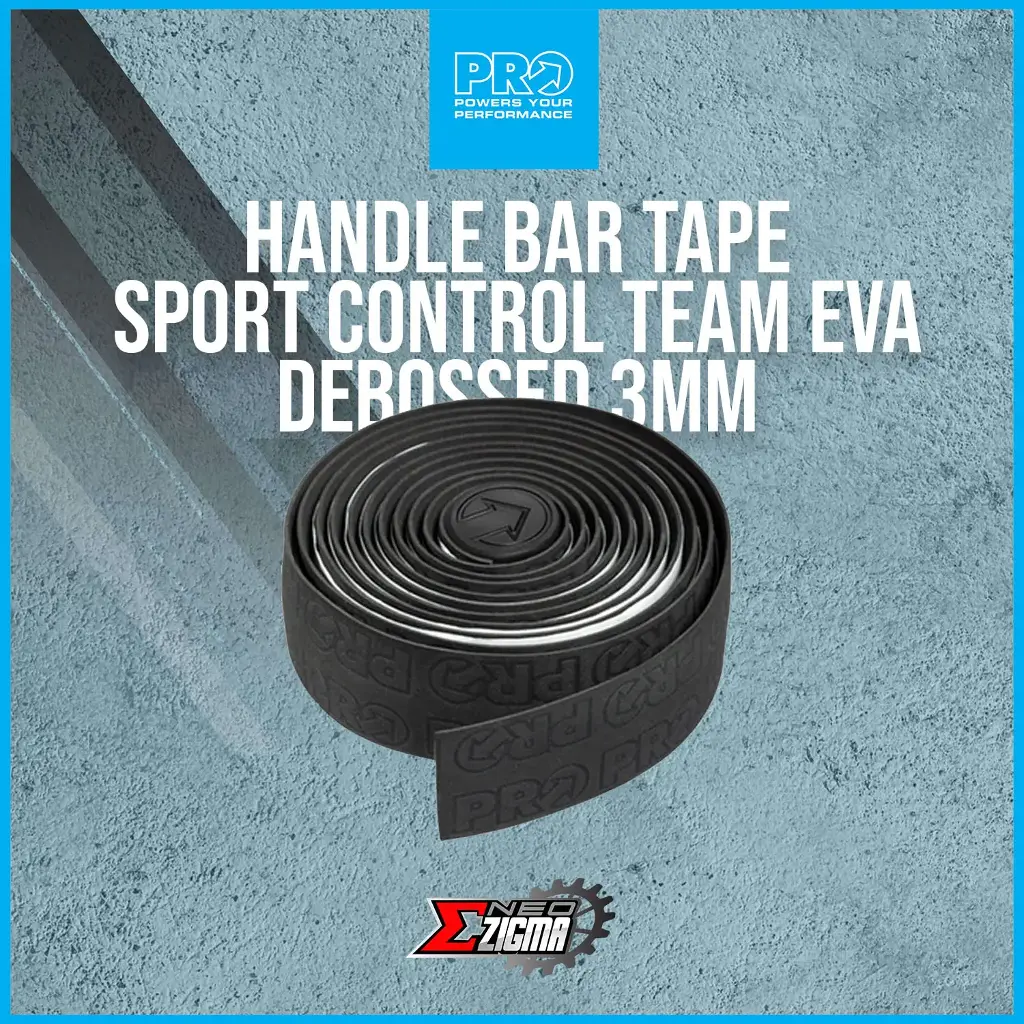 Handle Bar Tape Road PRO Sport Control Team EVA Debossed 3mm PRTA0057 Black